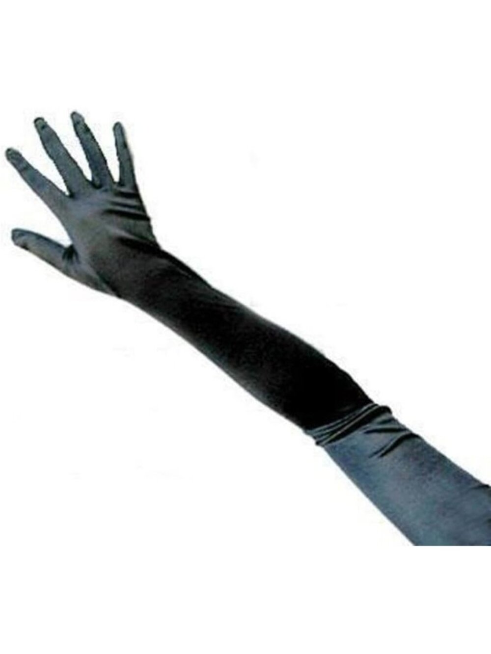 Women's Black Extra Long Super Stretch Elbow Party Bride Quality Satin Gloves